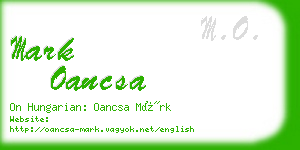 mark oancsa business card